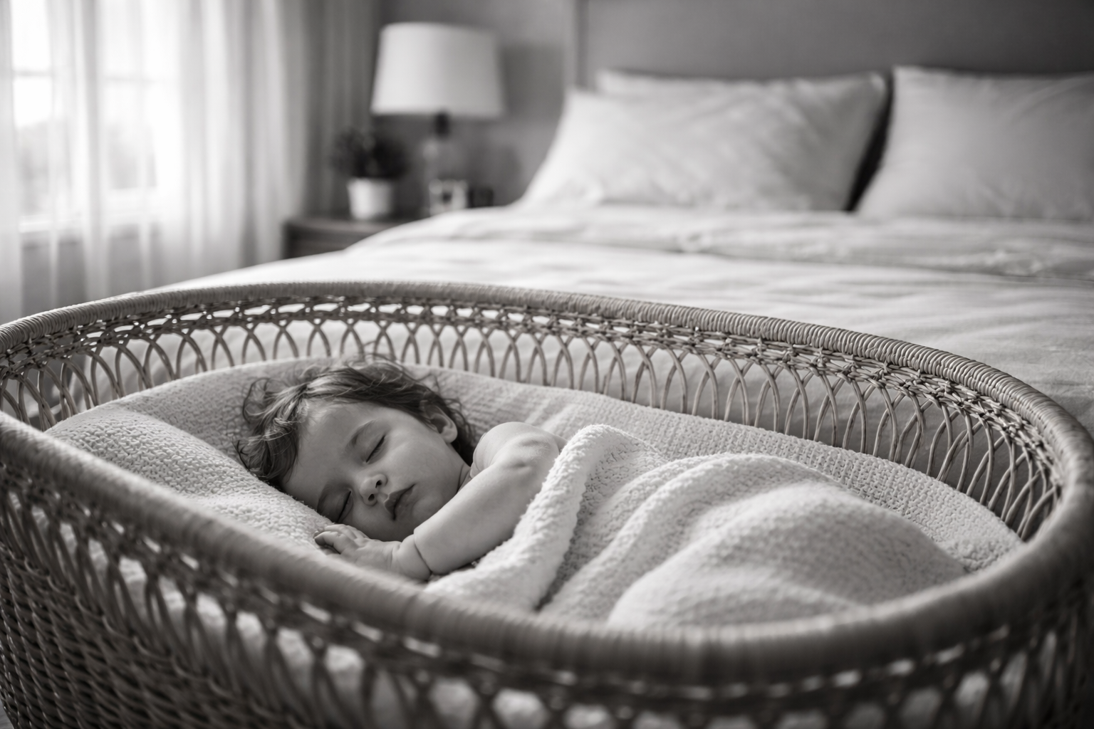 Child sleeping in luxury hotel room